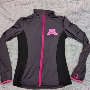 Minnesota Golden Gophers Shirt Womens‎ S Gray Pink Running Athletic Active Wear